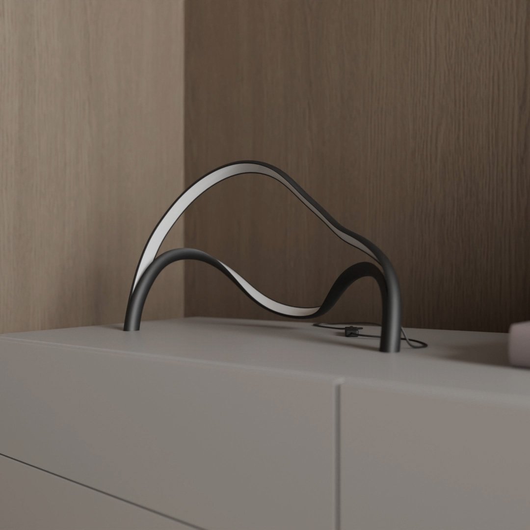 Modern Sculptural Table Lamp - Arcelle