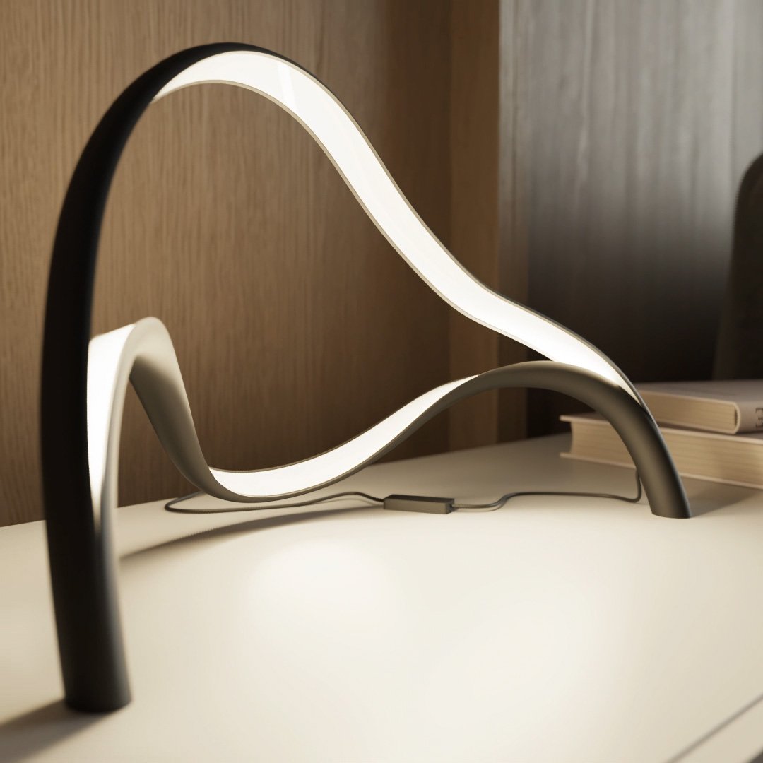 Modern Sculptural Table Lamp - Arcelle