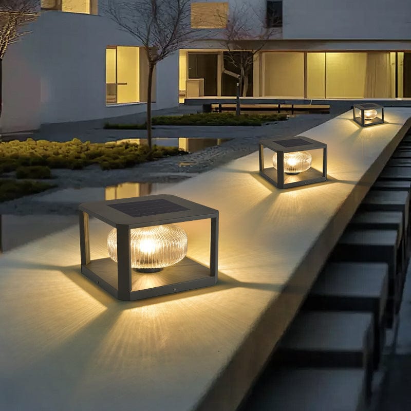 Modern Cube Post Light -  Solaraeon