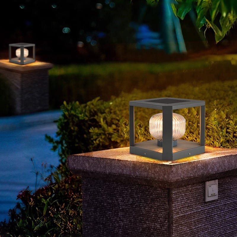 Modern Cube Post Light -  Solaraeon