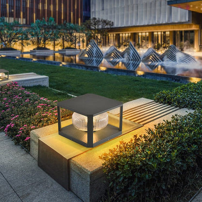 Modern Cube Post Light -  Solaraeon