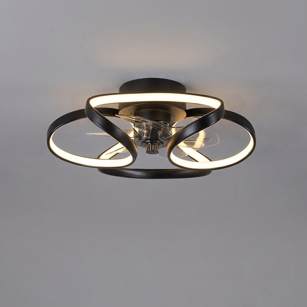 Modern Flush Mount Ceiling Fan Light -  Vintarao