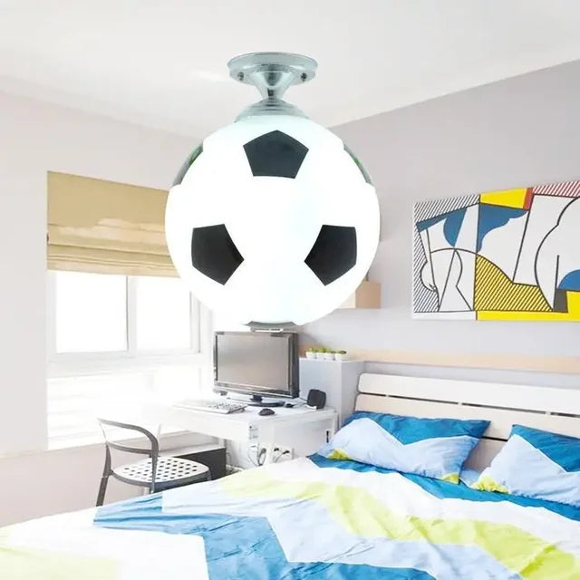 Moderne Deckenleuchte Fußball-Design, Glas, LED, Kinderzimmer, Schlafzimmer, Wohnzimmer, rund.