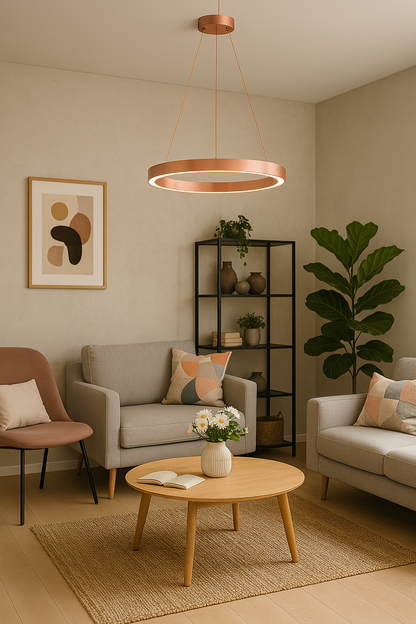 Modern LED hängande lampa – Dimbar, hållbar & stilren – Cirkulärt design för matsal, vardagsrum & kontor