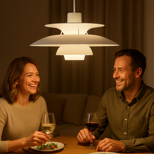 Modern rund LED-taklampa – dimbar och hållbar – stilfull belysning för vardagsrum, matsal och kontor