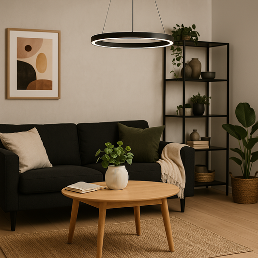 Modern LED hängande lampa – Dimbar, hållbar & stilren – Cirkulärt design för matsal, vardagsrum & kontor