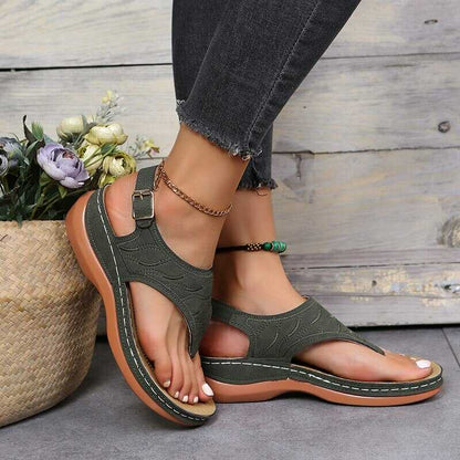 Damen Sandalen grün, bequem, modisch, Sommer, Leder, Blumen, Jeans, Fußkettchen, Holzoptik.