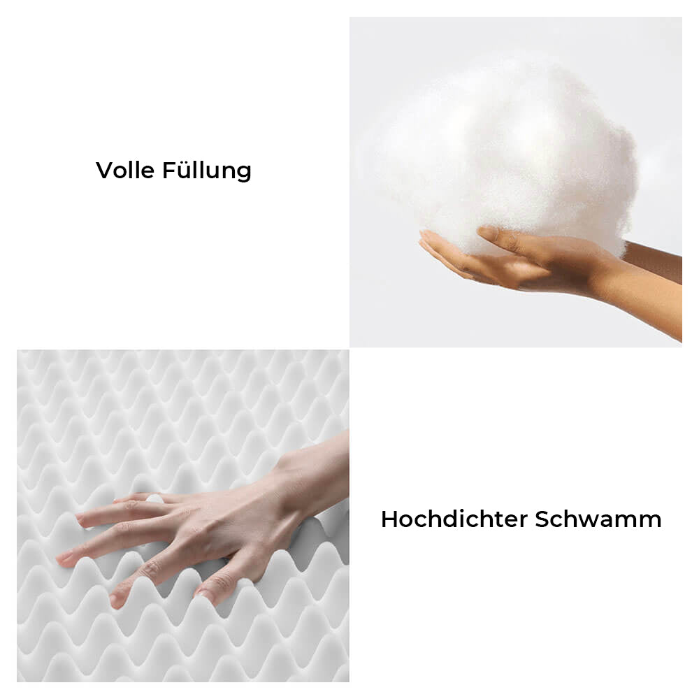 Hochdichter Schwamm und volle Füllung für orthopädisches Hundebett, Komfort, Unterstützung.