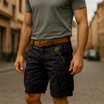 Multifunktionella cargoshorts för herr – Ethan, sommarutgåva 2025.