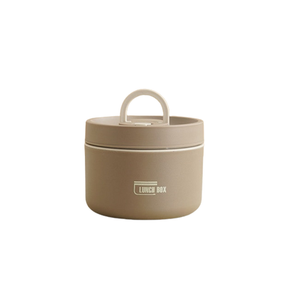 Braune Bento-Lunchbox, thermisch isoliert, tragbar, aus Edelstahl, japanischer Stil.