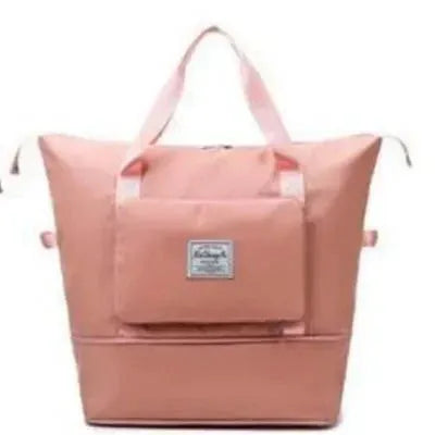 Rosa Wickeltasche, multifunktional, wasserabweisend, mit Reißverschluss und Tragegriffen.