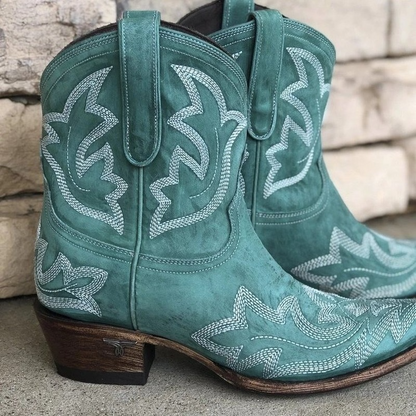 Broderade cowboystövlar i läder - Dakota höstupplaga
