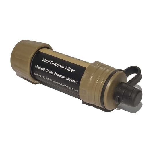 Mini Outdoor Wasserfilter, medizinische Filtration, tragbar, braun, Camping, Survival-Ausrüstung