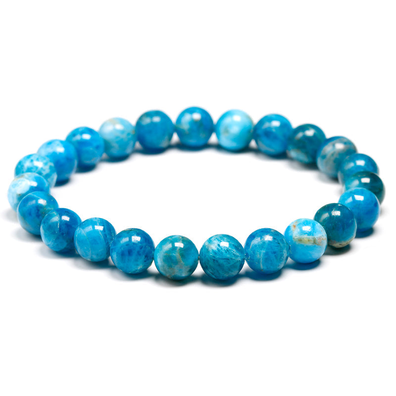 Armband aus blauen Apatit-Perlen, 6mm, 8mm, 10mm, für Meditation, Schmuck für Frauen und Männer.