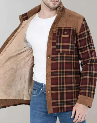 Fodrad herrflanelljacka med fleece – FlanelStil