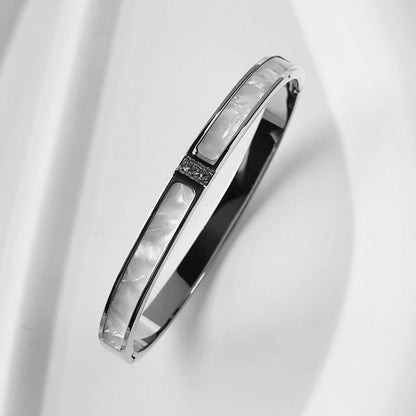 Luxus-Armband für Damen, Edelstahl, Zirkon, gold-silber, wasserdicht, modernes Design.