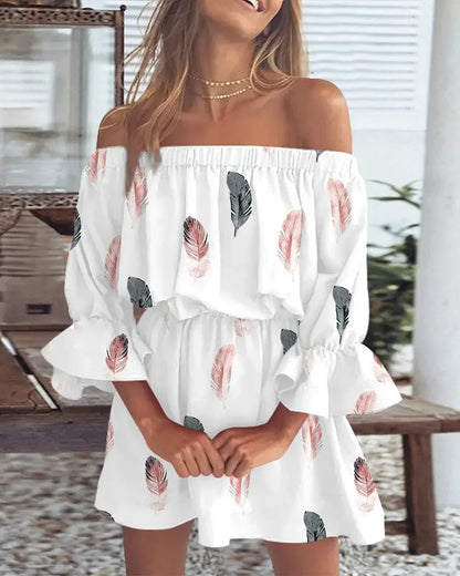 Trendig boho-miniklänning med one-shoulder-design och luftig passform - Ysa
