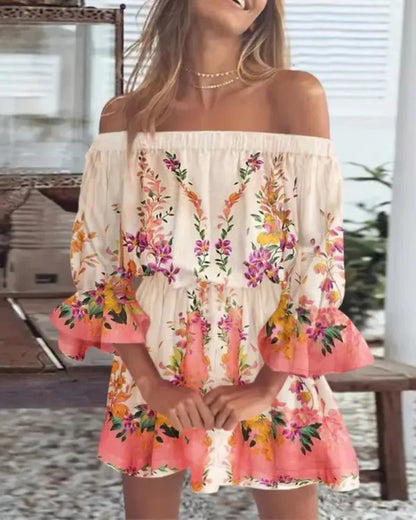 Trendig boho-miniklänning med one-shoulder-design och luftig passform - Ysa