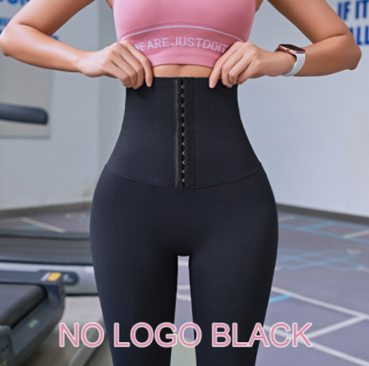 Schwarzer Taillentrainer, hoher Bund, Fitnessstudio, Sportbekleidung, Bauchkontrolle, Damenmode