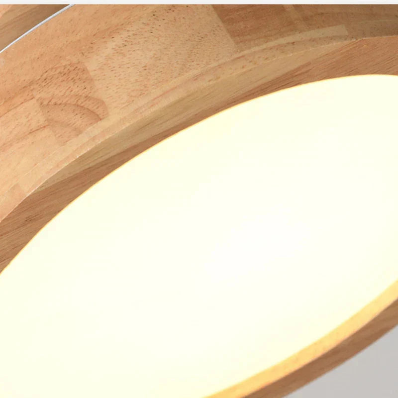 Runde Deckenleuchte aus Holz, LED, skandinavisches Design, Wohnzimmer, Schlafzimmer, Flur.