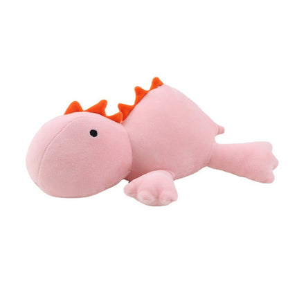 Rosa Dinosaurier Plüschtier, weiches Kuscheltier, Kinder Geschenk, orange Stacheln, 30 cm.