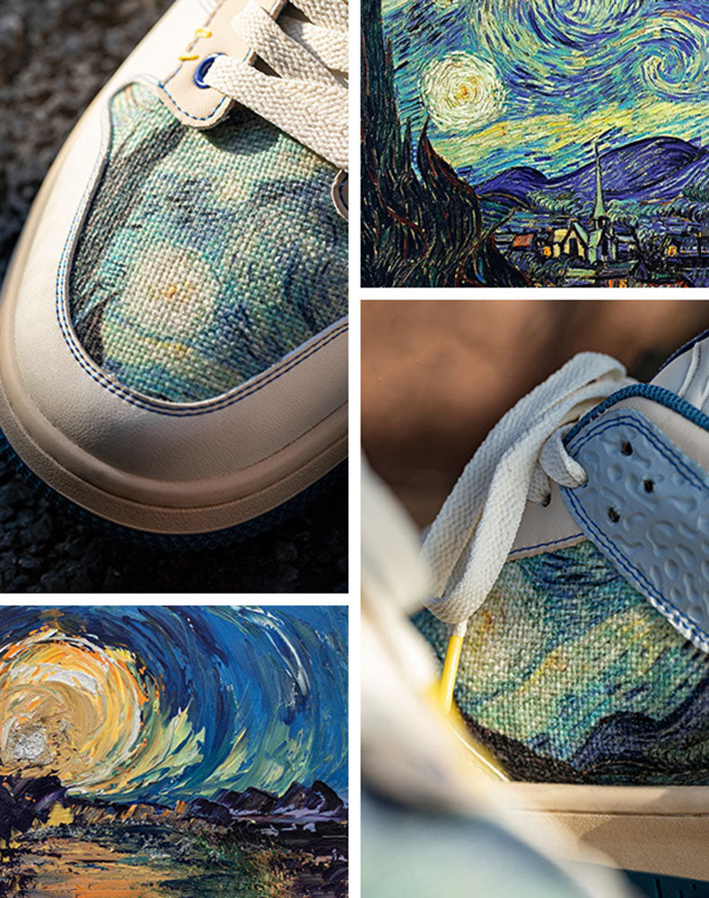 Konstnärliga unisex sneakers med stjärnnatt-design och komfortsoffa – Lior