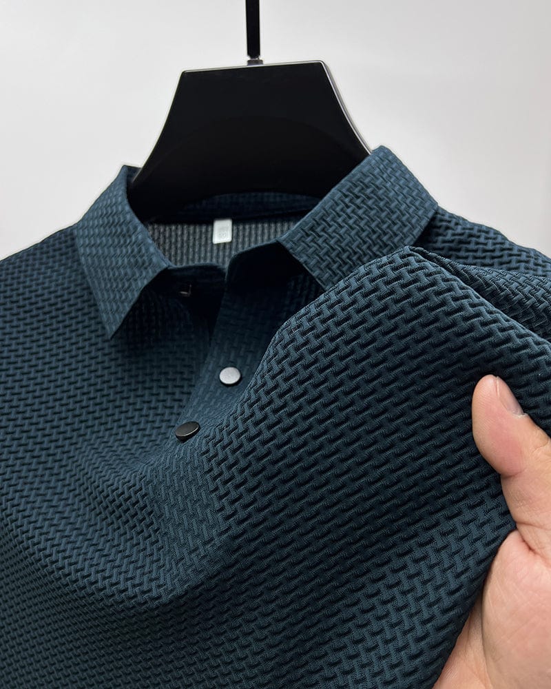 Andningsbart herrpoloshirt med mesh-detaljer och slim fit – höstupplaga Milan