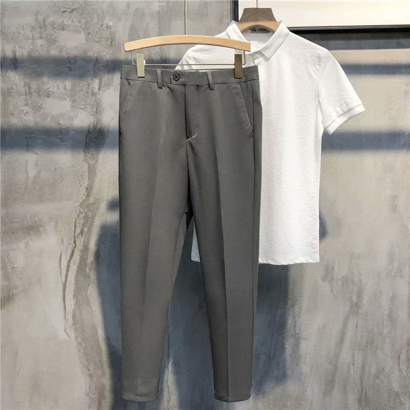 Slim Fit formella herrbyxor – Milano