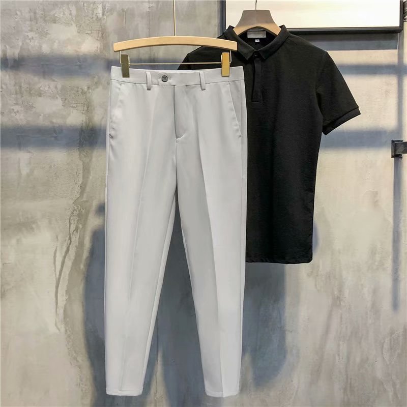 Slim Fit formella herrbyxor – Milano