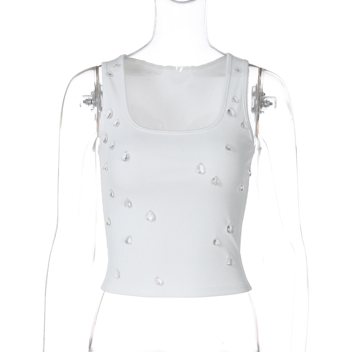 Trendigt damcropped top med dekorativ detalj och figurnära snitt – Liora