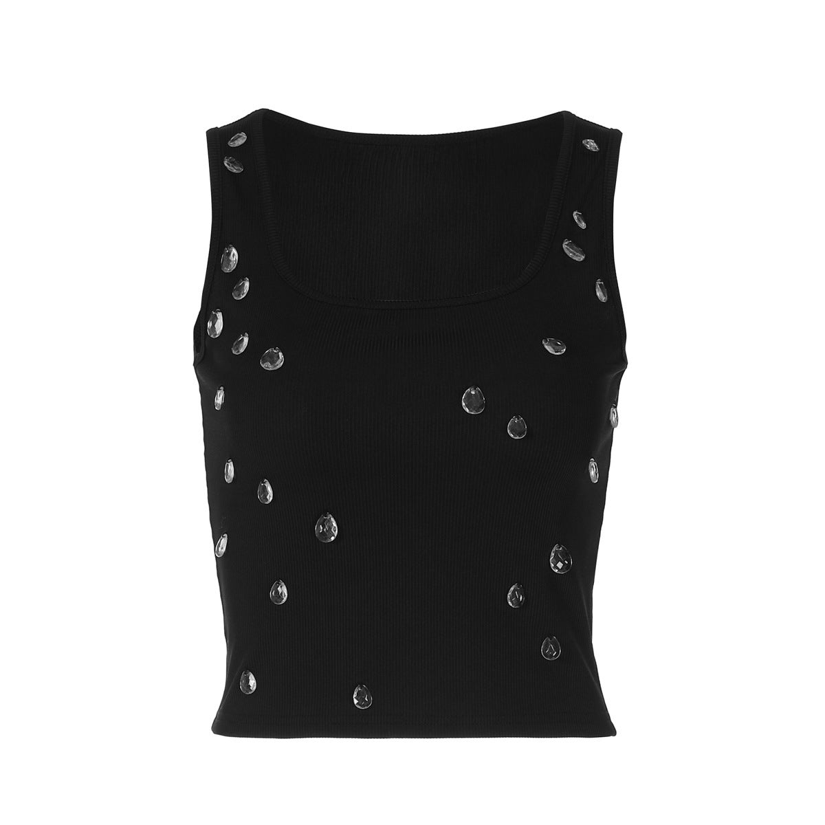 Trendigt damcropped top med dekorativ detalj och figurnära snitt – Liora