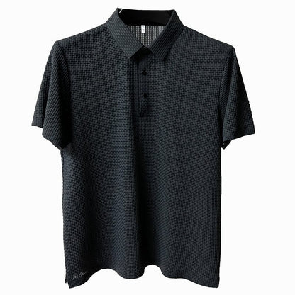 Andningsbart herrpoloshirt med mesh-detaljer och slim fit – höstupplaga Milan