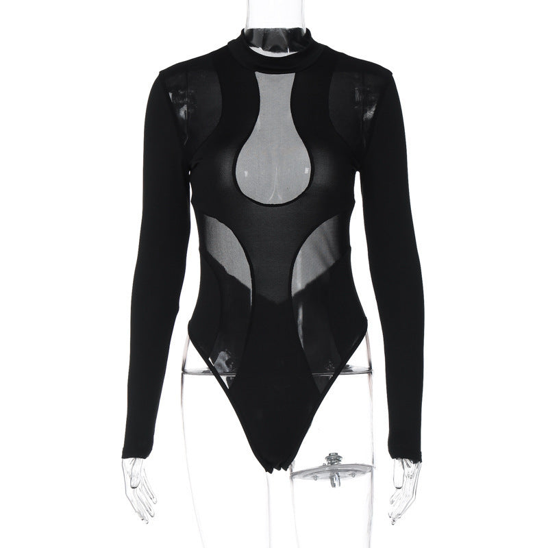 Trendig bodysuit för damer med cut-outs och meshinsatser – Nayeli