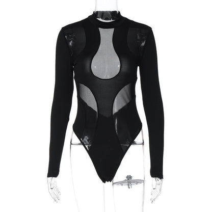 Trendig bodysuit för damer med cut-outs och meshinsatser – Nayeli