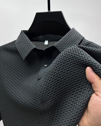 Andningsbart herrpoloshirt med mesh-detaljer och slim fit – höstupplaga Milan