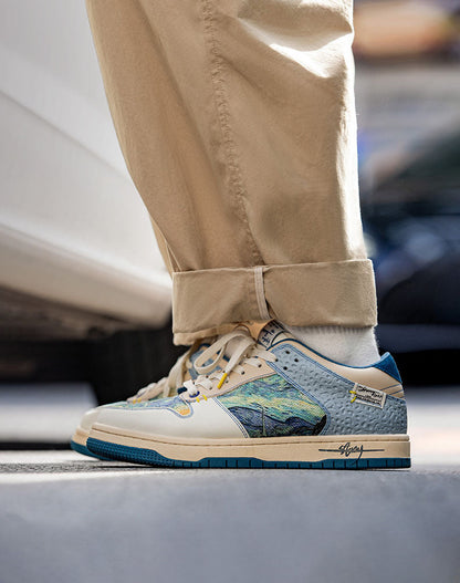 Konstnärliga unisex sneakers med stjärnnatt-design och komfortsoffa – Lior