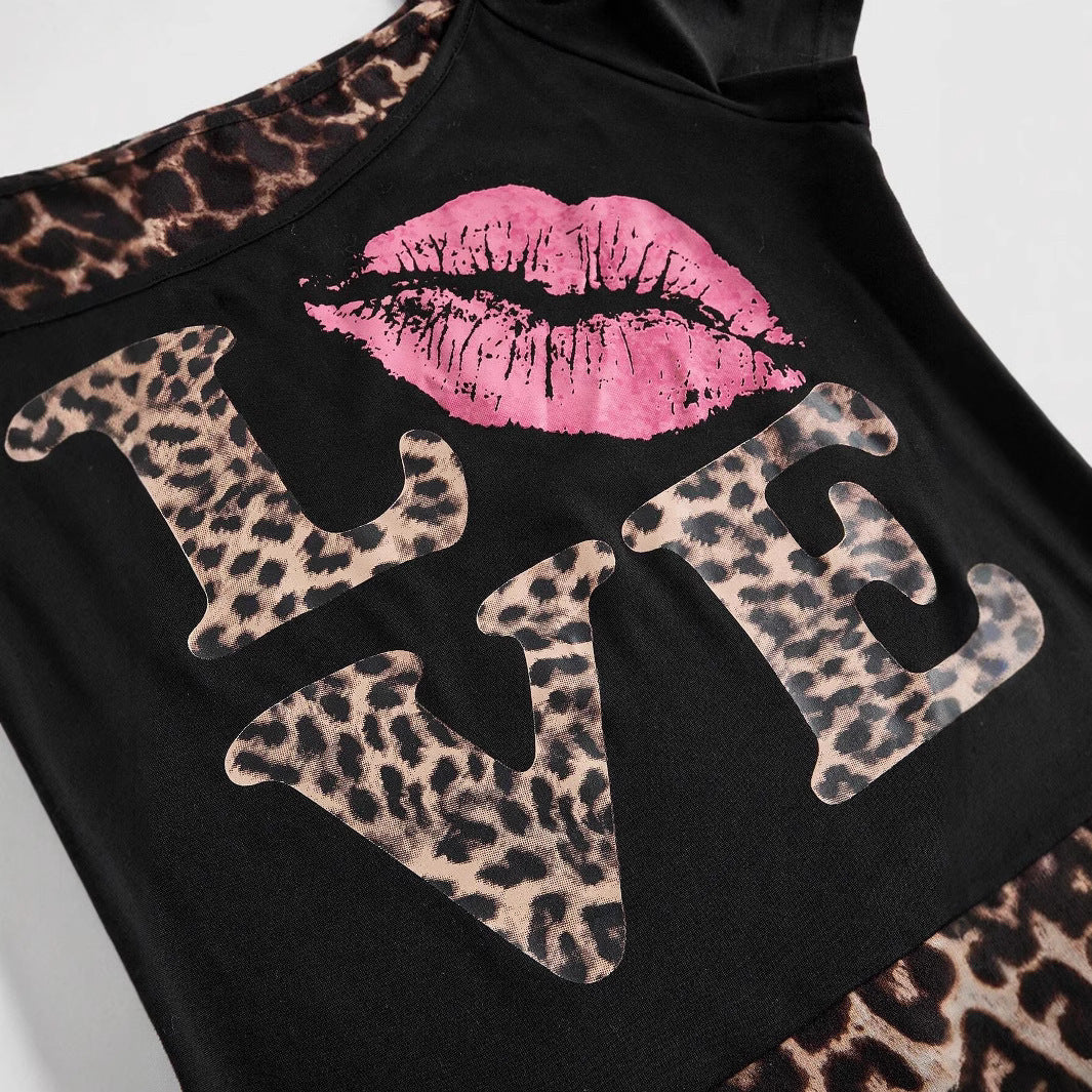 Trendig dam off-shoulder-skjorta med leopardtryck – Zaria