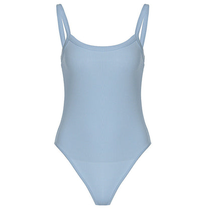 Ribbstrukturerad dam-bodysuit med figurnära passform – Nea