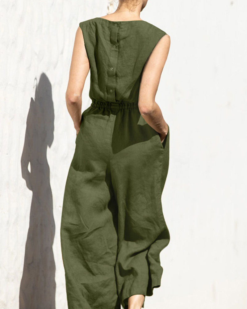 Ärmlös jumpsuit med vida ben – Aurelia