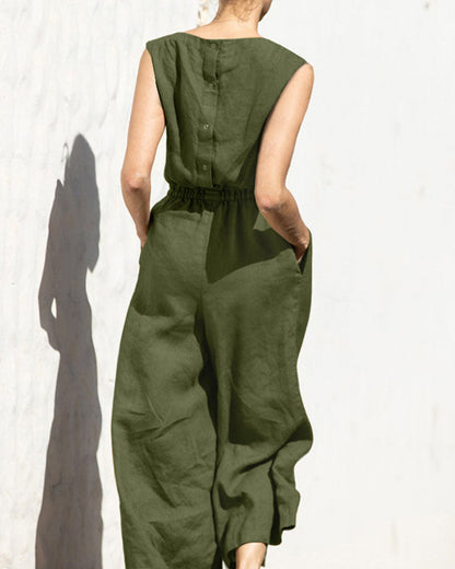 Ärmlös jumpsuit med vida ben – Aurelia