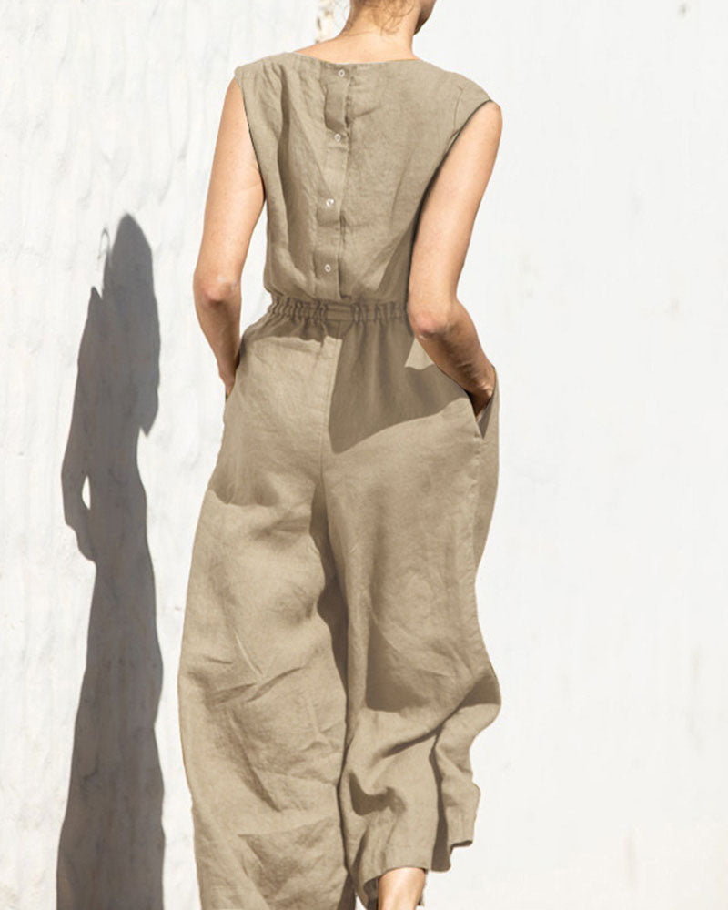 Ärmlös jumpsuit med vida ben – Aurelia