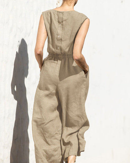 Ärmlös jumpsuit med vida ben – Aurelia