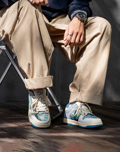 Konstnärliga unisex sneakers med stjärnnatt-design och komfortsoffa – Lior