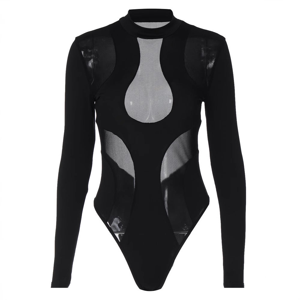 Trendig bodysuit för damer med cut-outs och meshinsatser – Nayeli