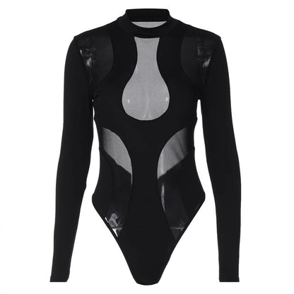 Trendig bodysuit för damer med cut-outs och meshinsatser – Nayeli