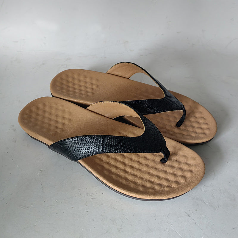 Ergonomiska lyxiga damsandaler med tådel – Noa