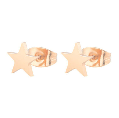 Goldene Stern-Ohrringe aus Edelstahl, minimalistischer Schmuck für Frauen, modisch und elegant.