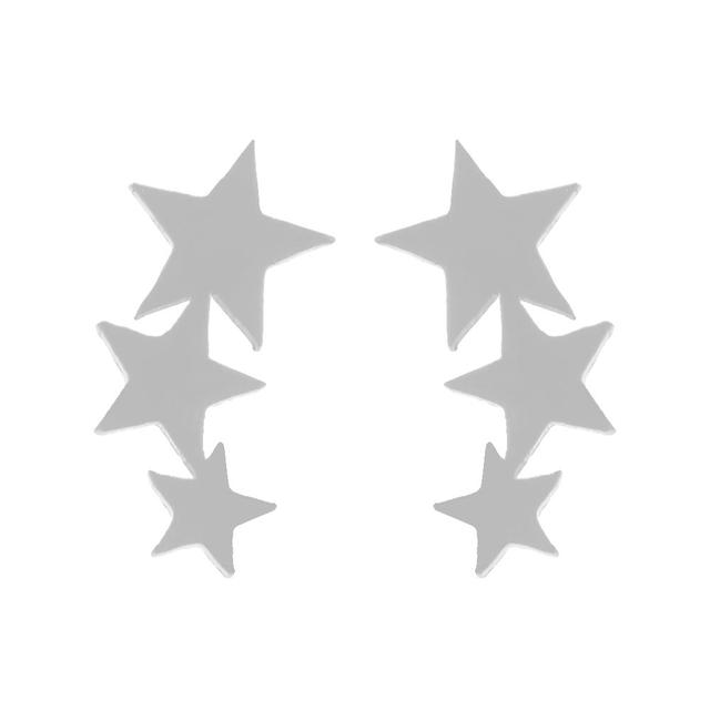 Silberne Edelstahl Stern-Ohrringe, minimalistisches Design, Schmuck für Frauen.