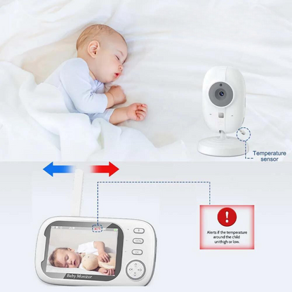 Babyövervakning med nattsyn och tvåvägsljud – inklusive temperaturvisning