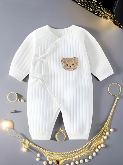 Mjukt babybody-set med björnmotiv – unisex långärmad body